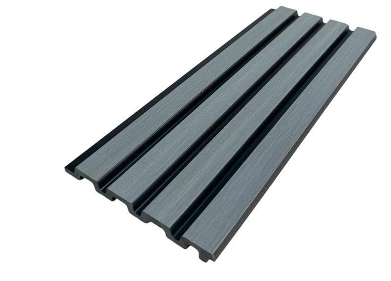แผงผนัง PS สีเทาคุณภาพสูง 3D Fluted ตกแต่งผนังสำหรับการออกแบบตกแต่งภายในที่ทันสมัย